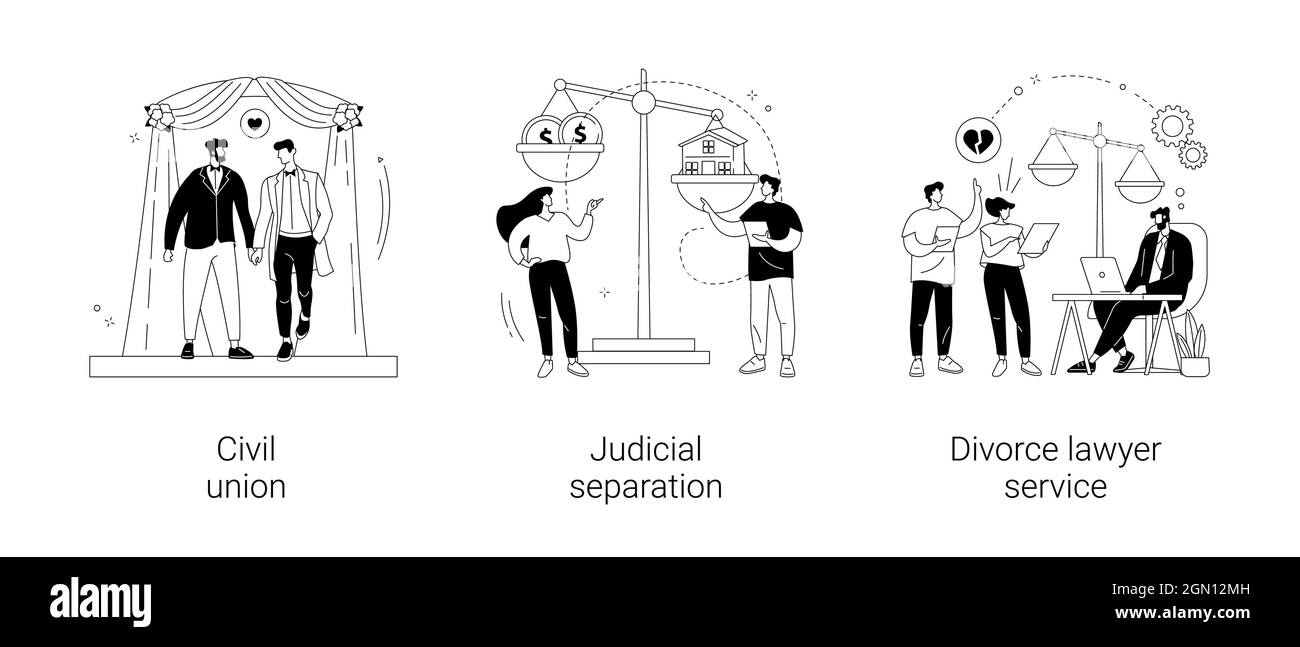 Illustrazioni vettoriali astratte di concetto di diritto di famiglia. Illustrazione Vettoriale