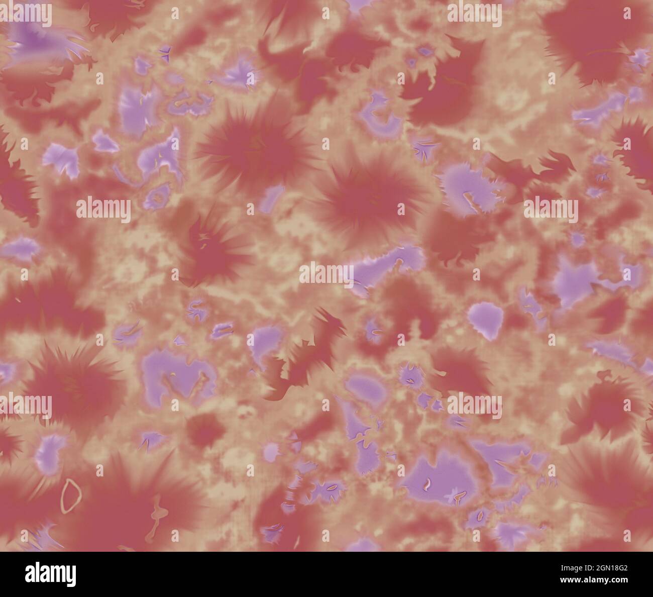 Illustrazione 2D di una bella carta da parati astratta arancione e rosa Foto Stock