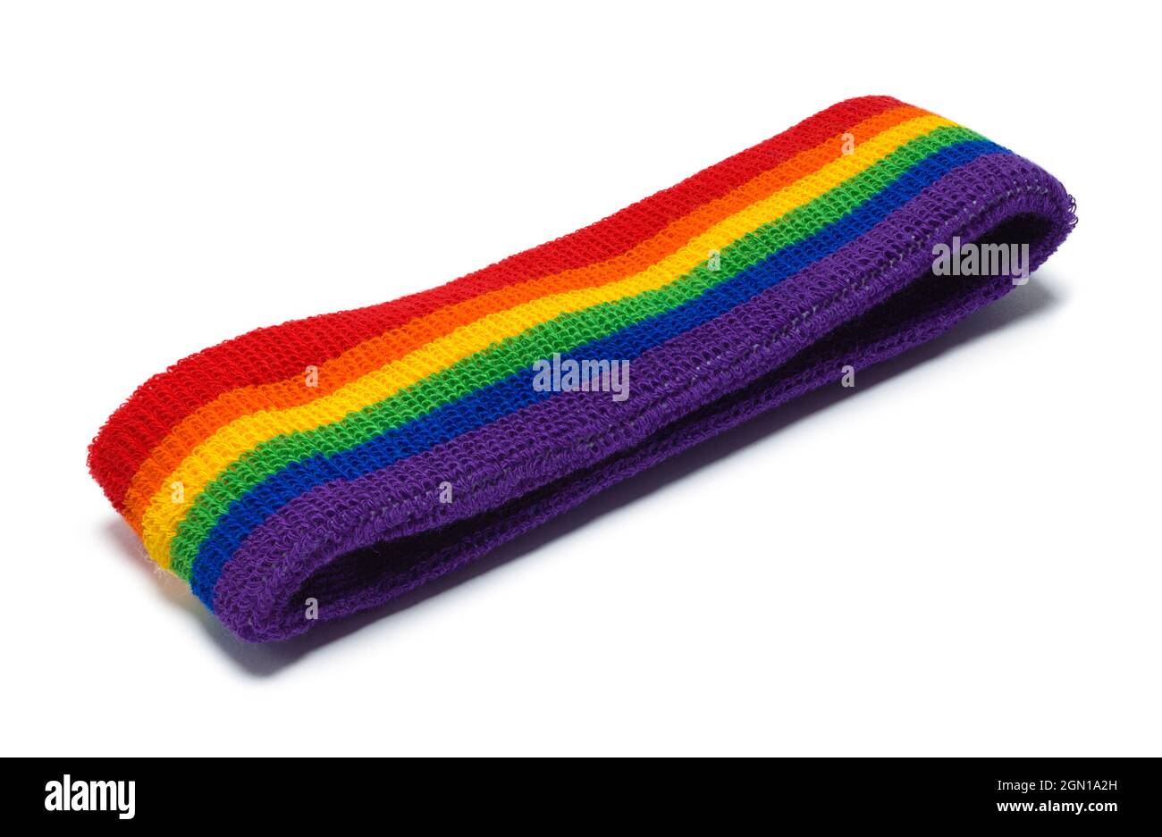 Esercizio Rainbow Sweatband Cut out on White. Foto Stock