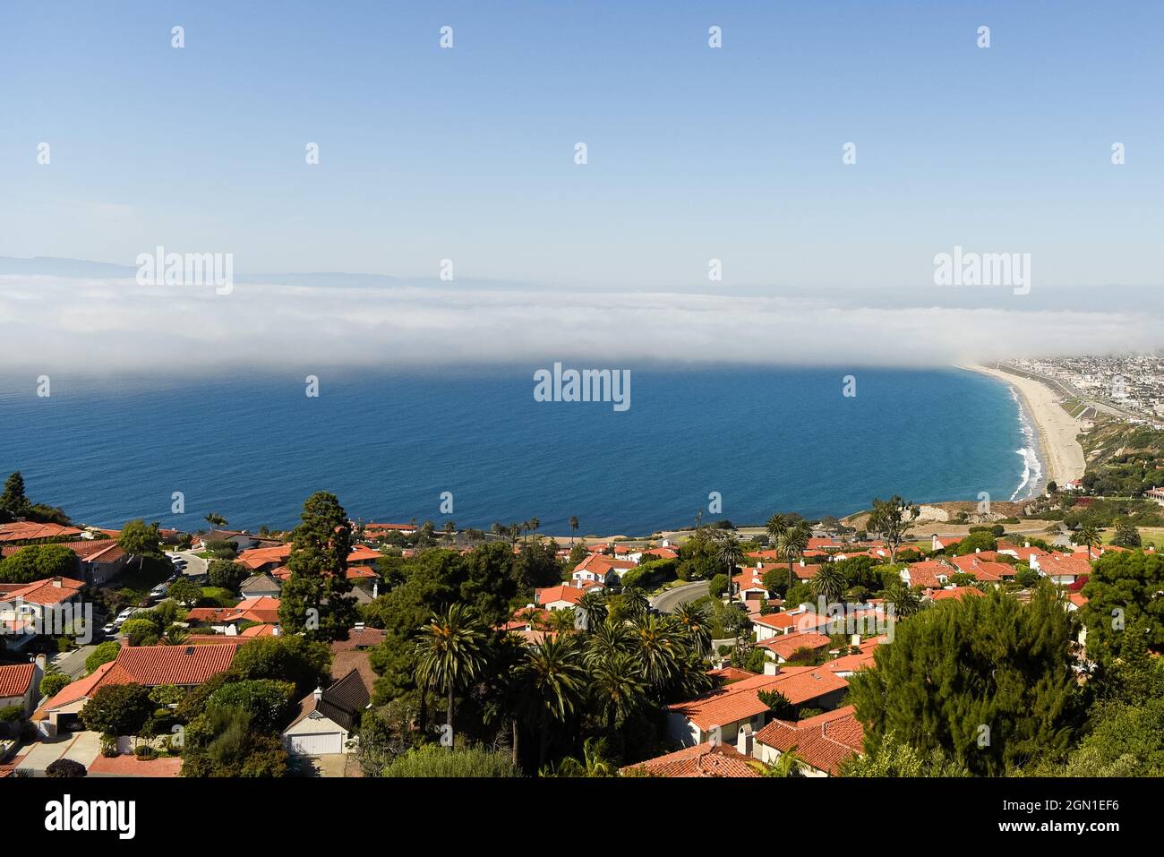 Rollings Hills si affaccia sulla California dell'Oceano Pacifico Foto Stock