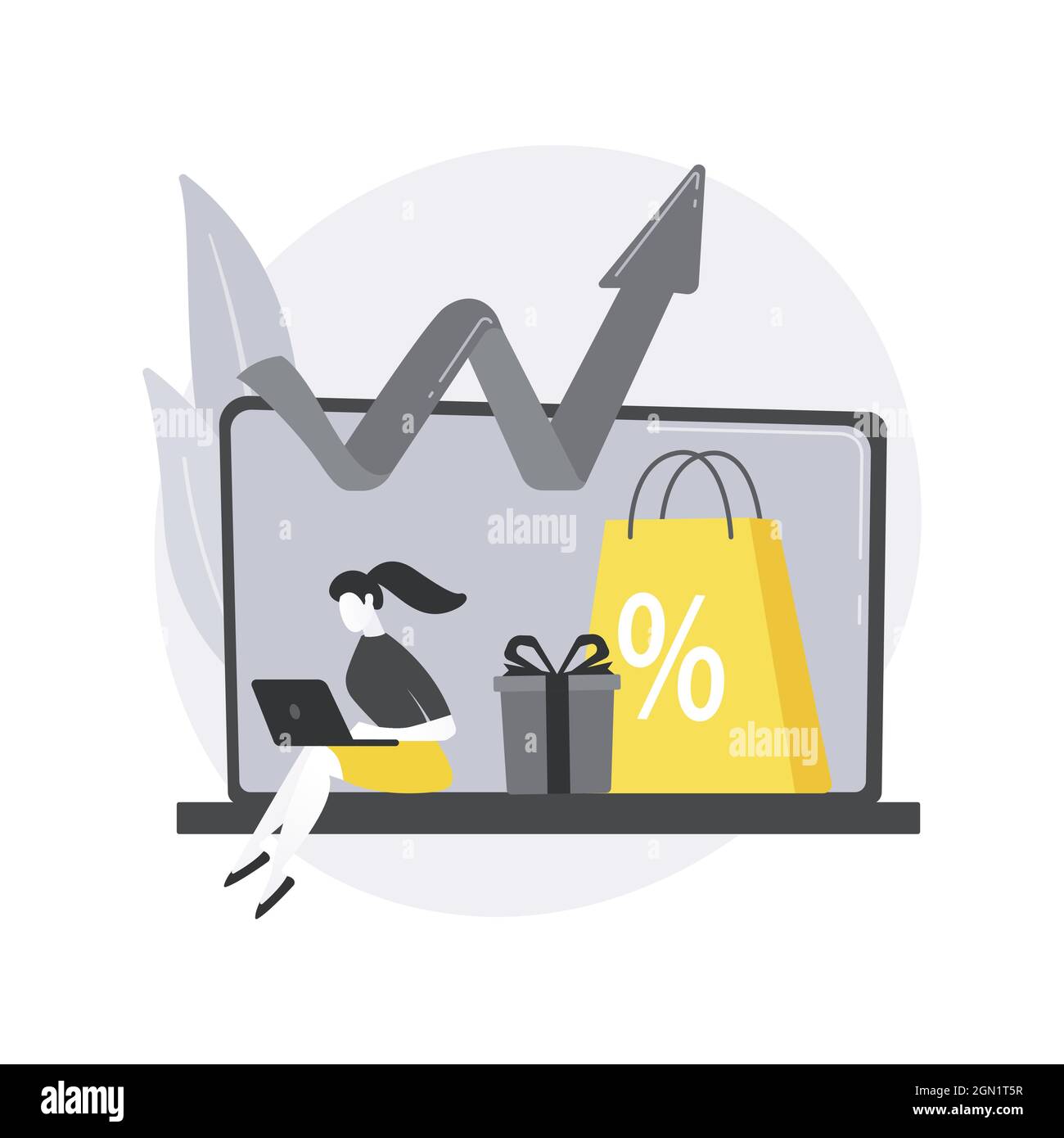 Illustrazione del vettore di concetto astratto di crescita delle vendite. Illustrazione Vettoriale