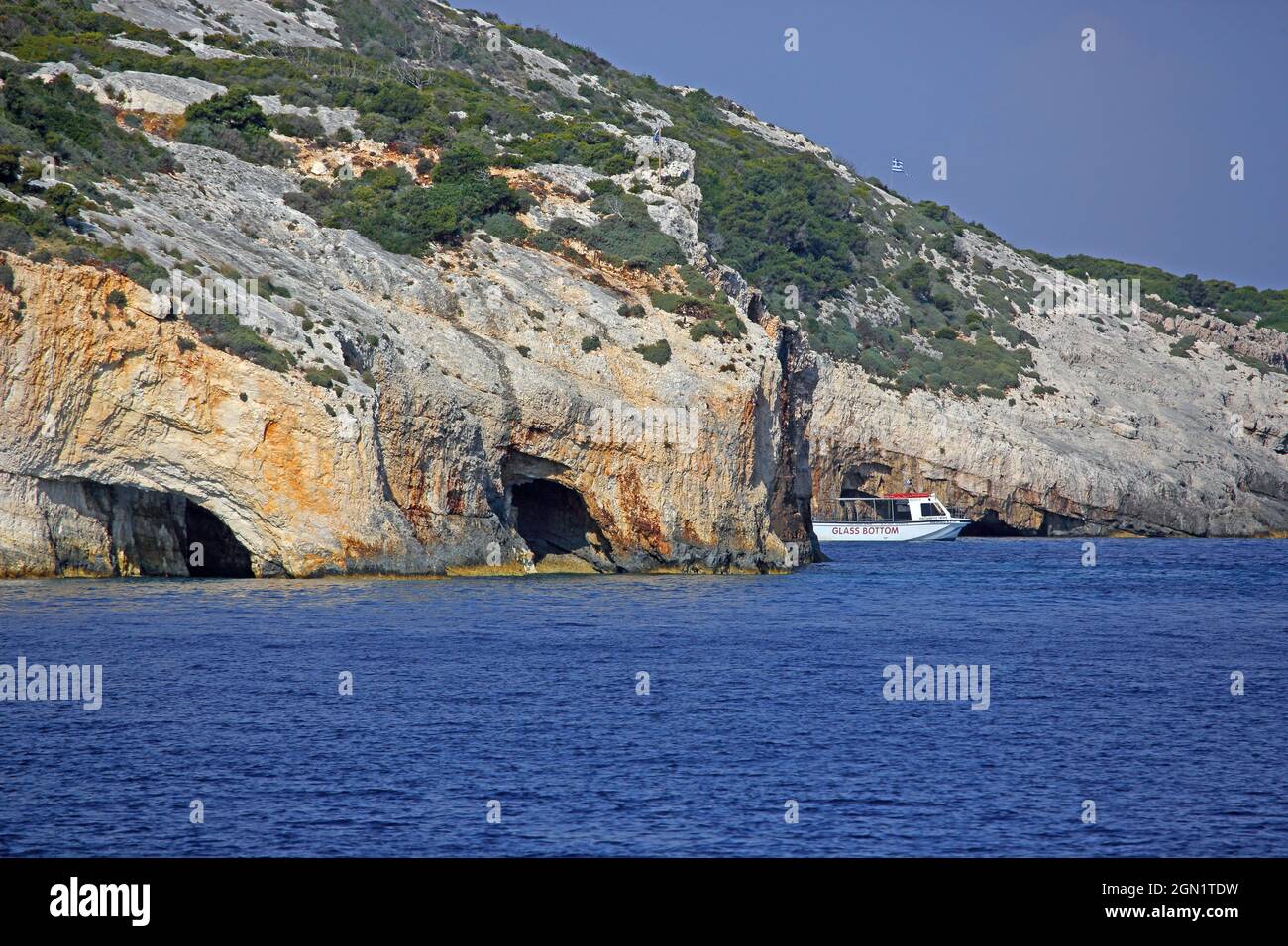 Formazioni rocciose a Capo Skinari nel nord dell'isola di Zante, Isole IONIE, Grecia Foto Stock