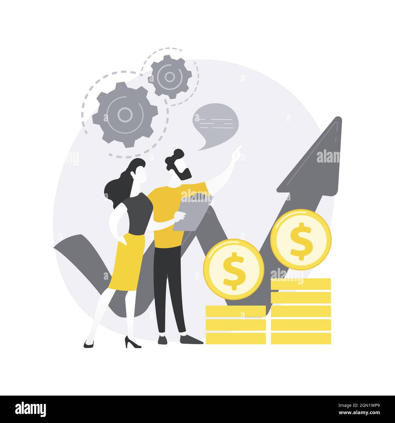 Illustrazione vettoriale del concetto astratto delle vendite consultive. Illustrazione Vettoriale