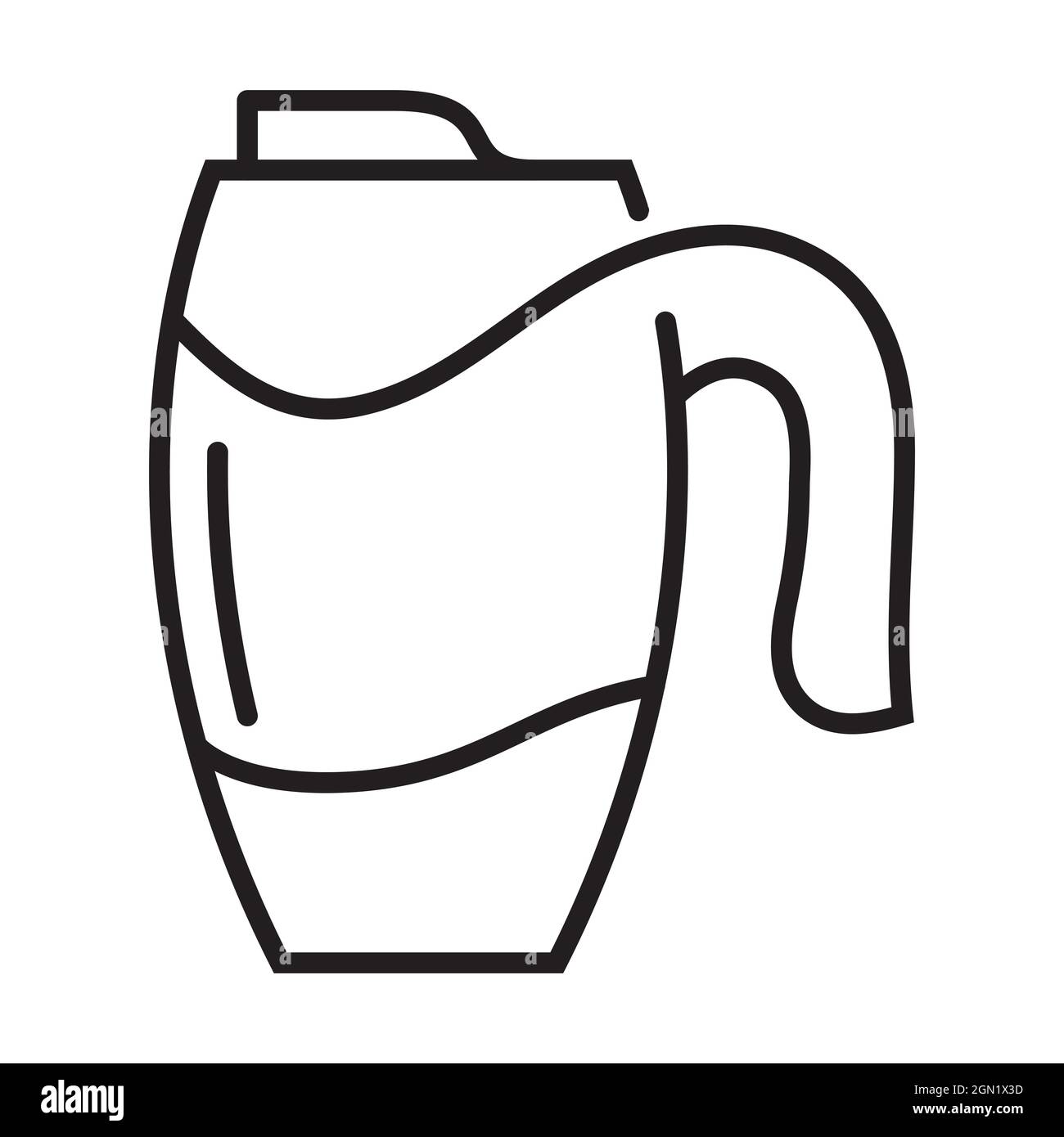 Icona Thermo Mug. Matraccio o flacone con bevanda calda. Illustrazione Vettoriale