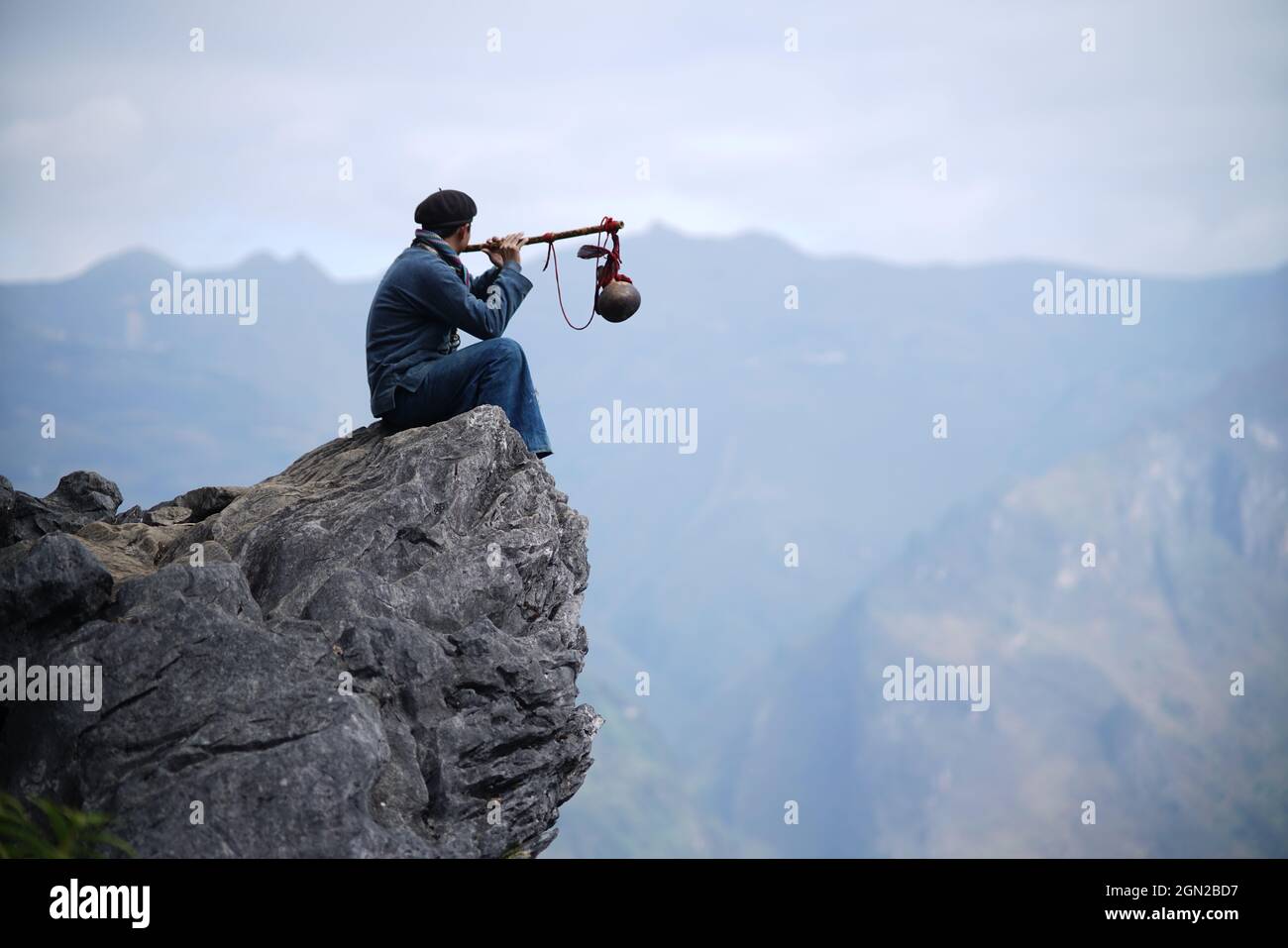 Passo di montagna ma Pi Leng nella provincia di ha giang nel nord del Vietnam Foto Stock
