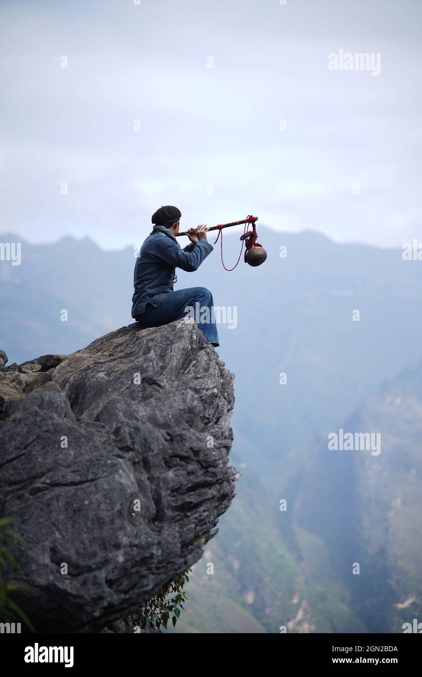 Passo di montagna ma Pi Leng nella provincia di ha giang nel nord del Vietnam Foto Stock