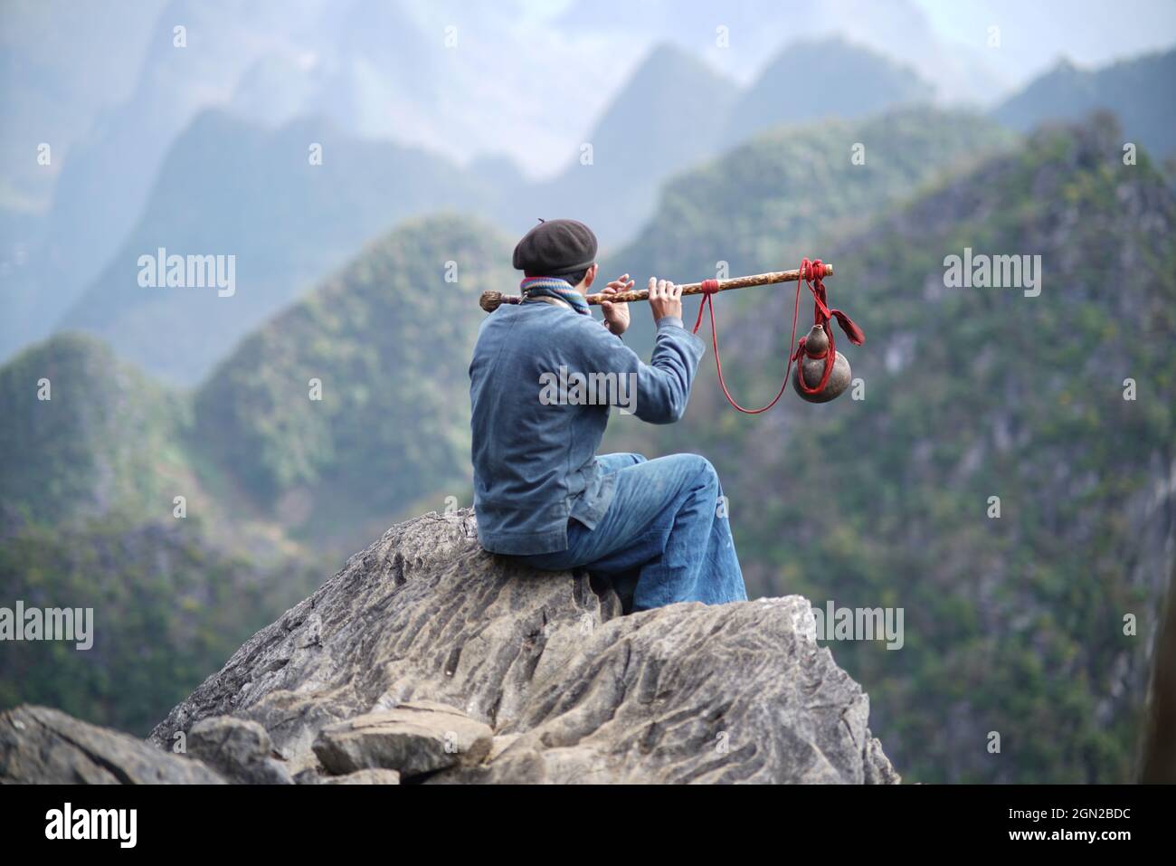 Passo di montagna ma Pi Leng nella provincia di ha giang nel nord del Vietnam Foto Stock