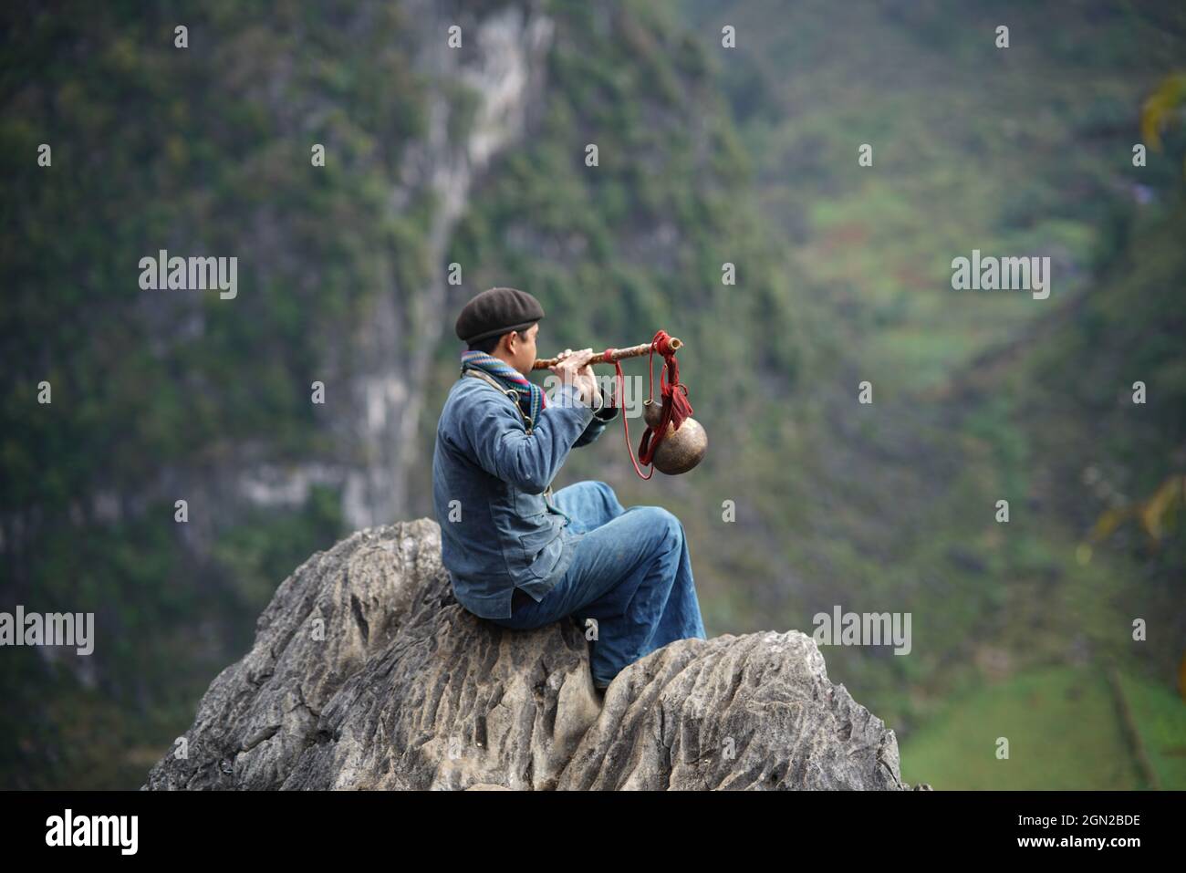 Passo di montagna ma Pi Leng nella provincia di ha giang nel nord del Vietnam Foto Stock