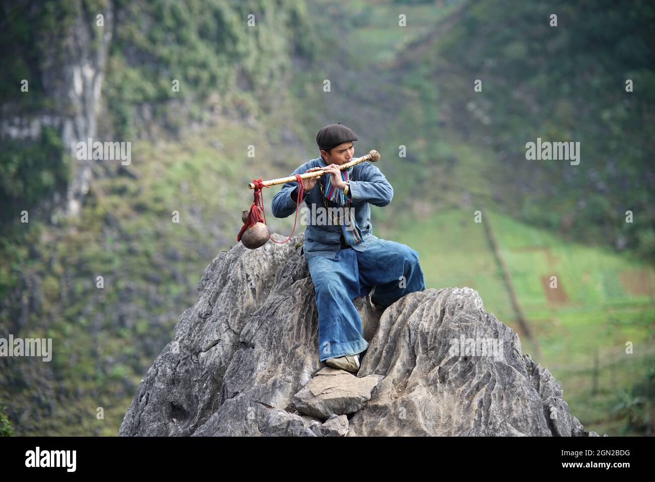 Passo di montagna ma Pi Leng nella provincia di ha giang nel nord del Vietnam Foto Stock