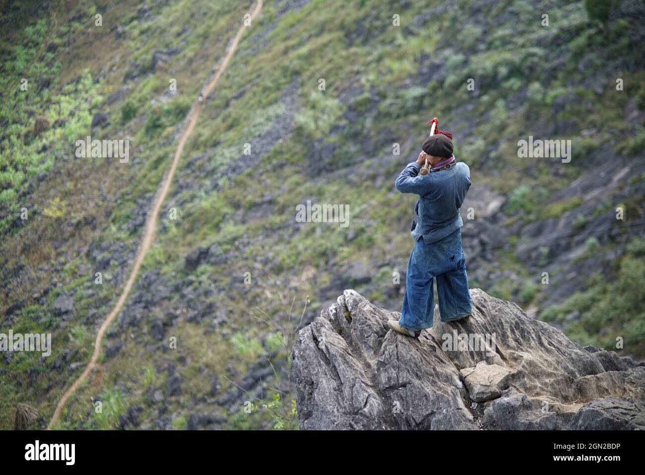 Passo di montagna ma Pi Leng nella provincia di ha giang nel nord del Vietnam Foto Stock