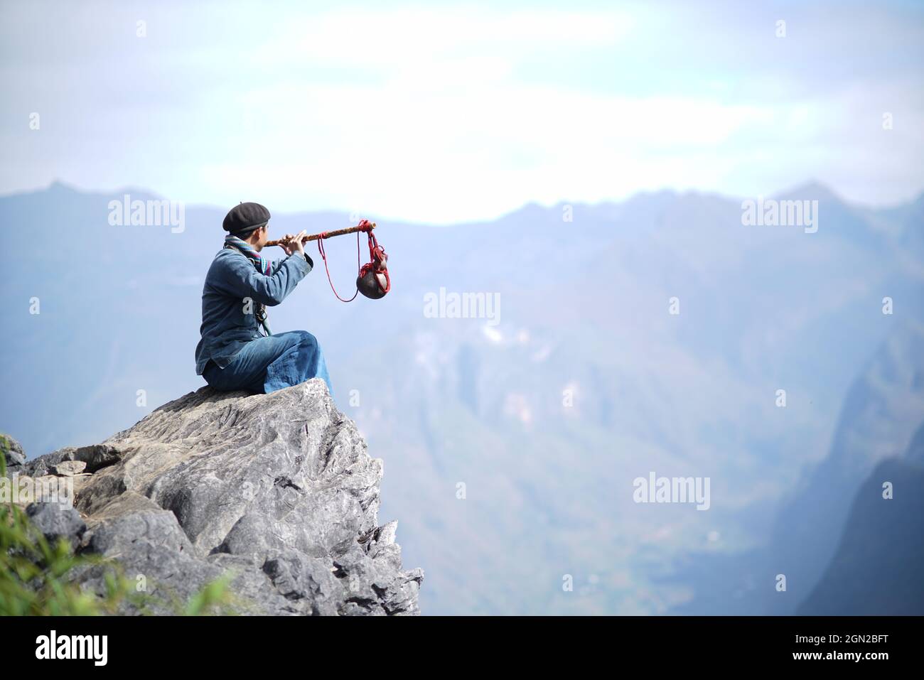 Passo di montagna ma Pi Leng nella provincia di ha giang nel nord del Vietnam Foto Stock