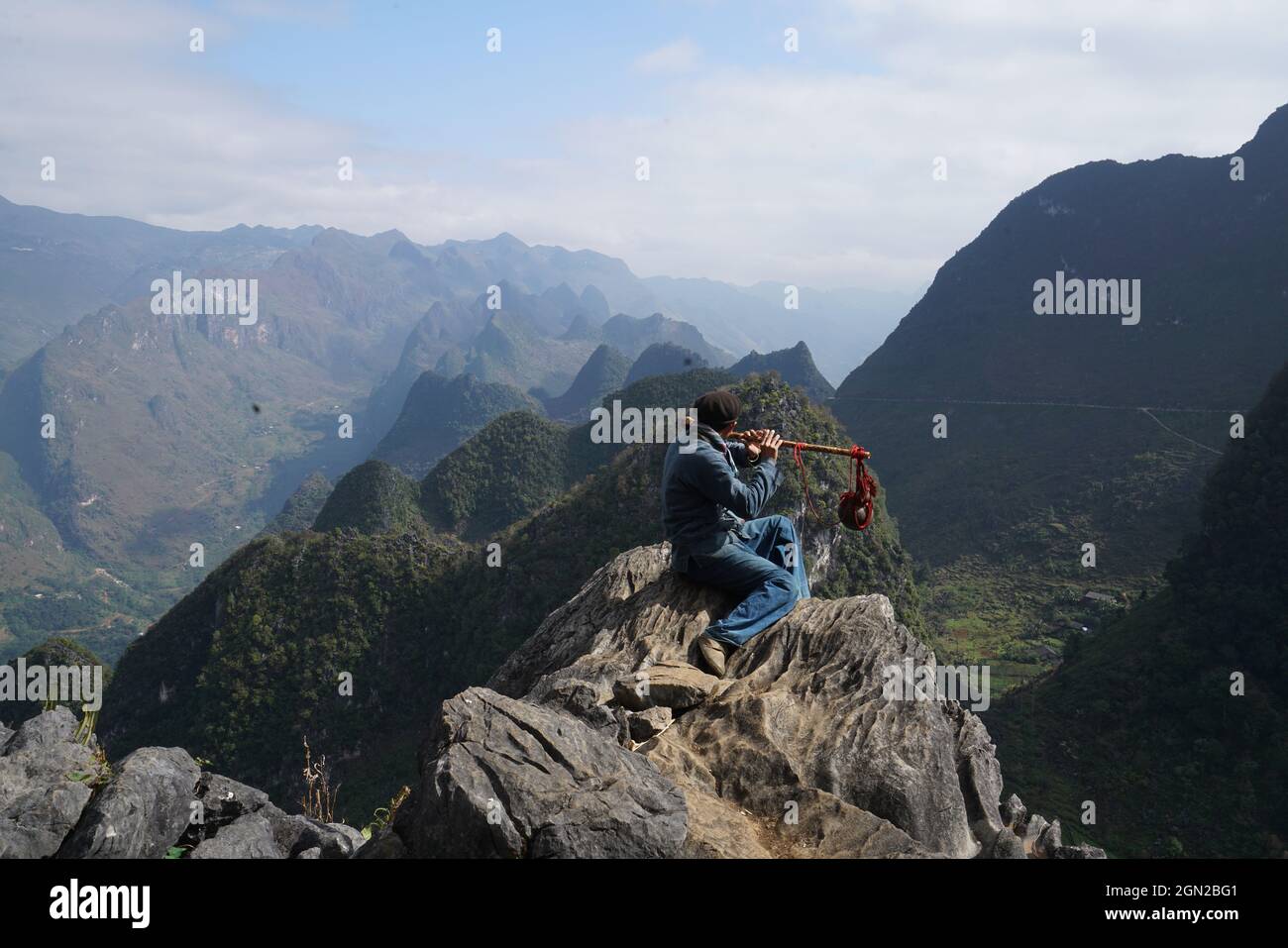 Passo di montagna ma Pi Leng nella provincia di ha giang nel nord del Vietnam Foto Stock