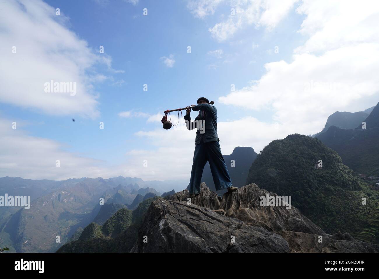Passo di montagna ma Pi Leng nella provincia di ha giang nel nord del Vietnam Foto Stock