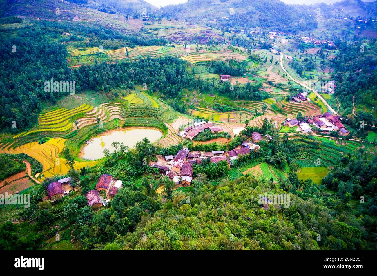 Passo di montagna ma Pi Leng nella provincia di ha giang nel nord del Vietnam Foto Stock