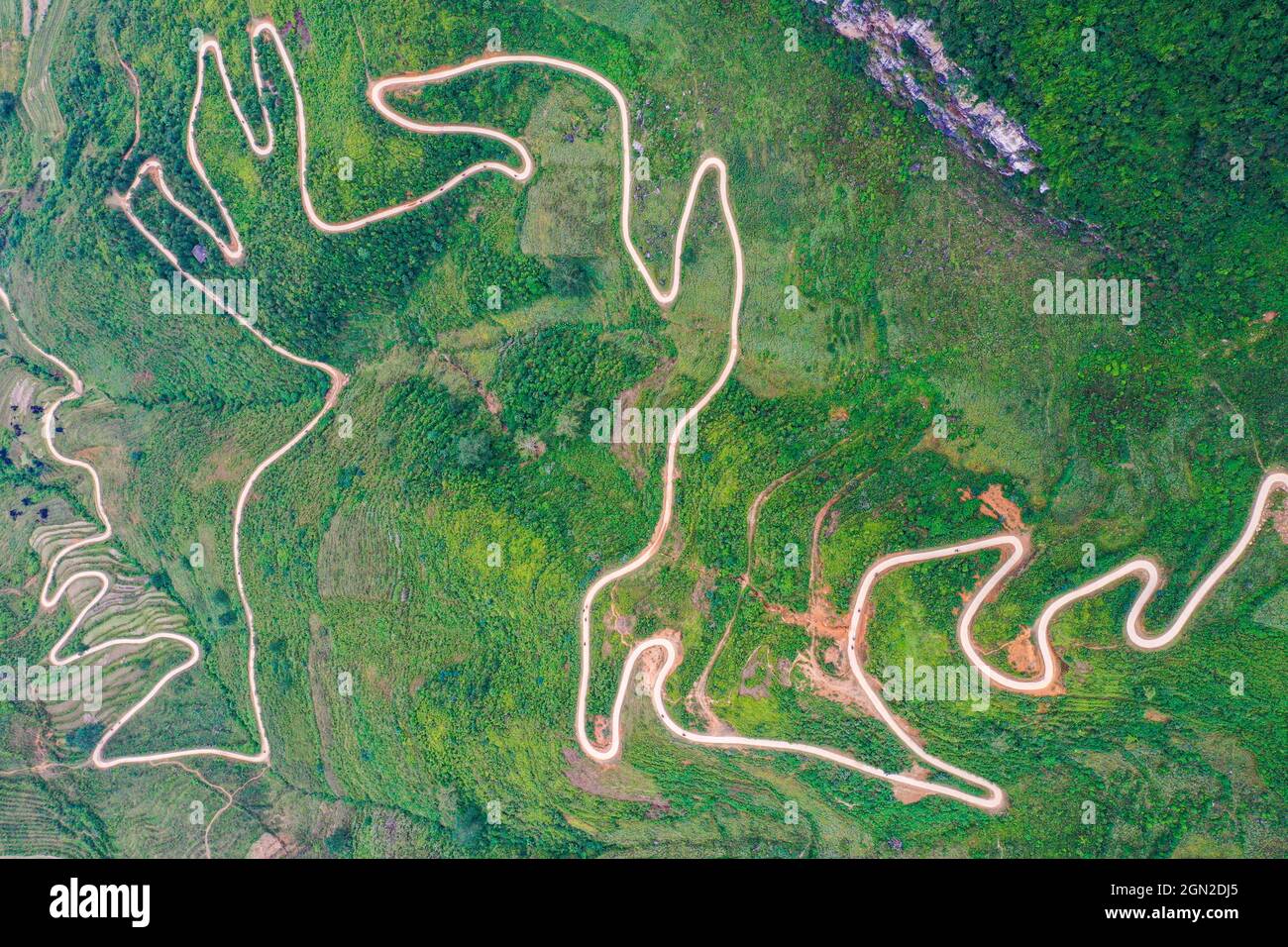 Passo di montagna ma Pi Leng nella provincia di ha giang nel nord del Vietnam Foto Stock