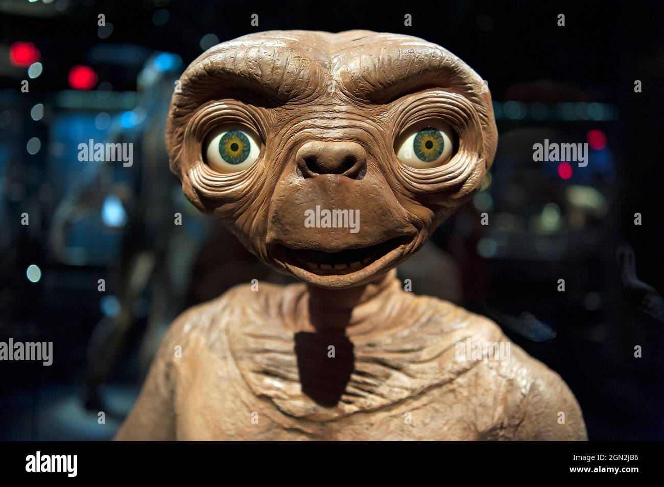ET personaggio in mostra all'Academy Museum of Motion Pictures di Los Angeles, California Foto Stock