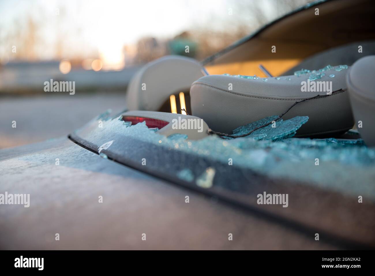 reclamo assicurazione contro gli incidenti sul vetro Foto Stock