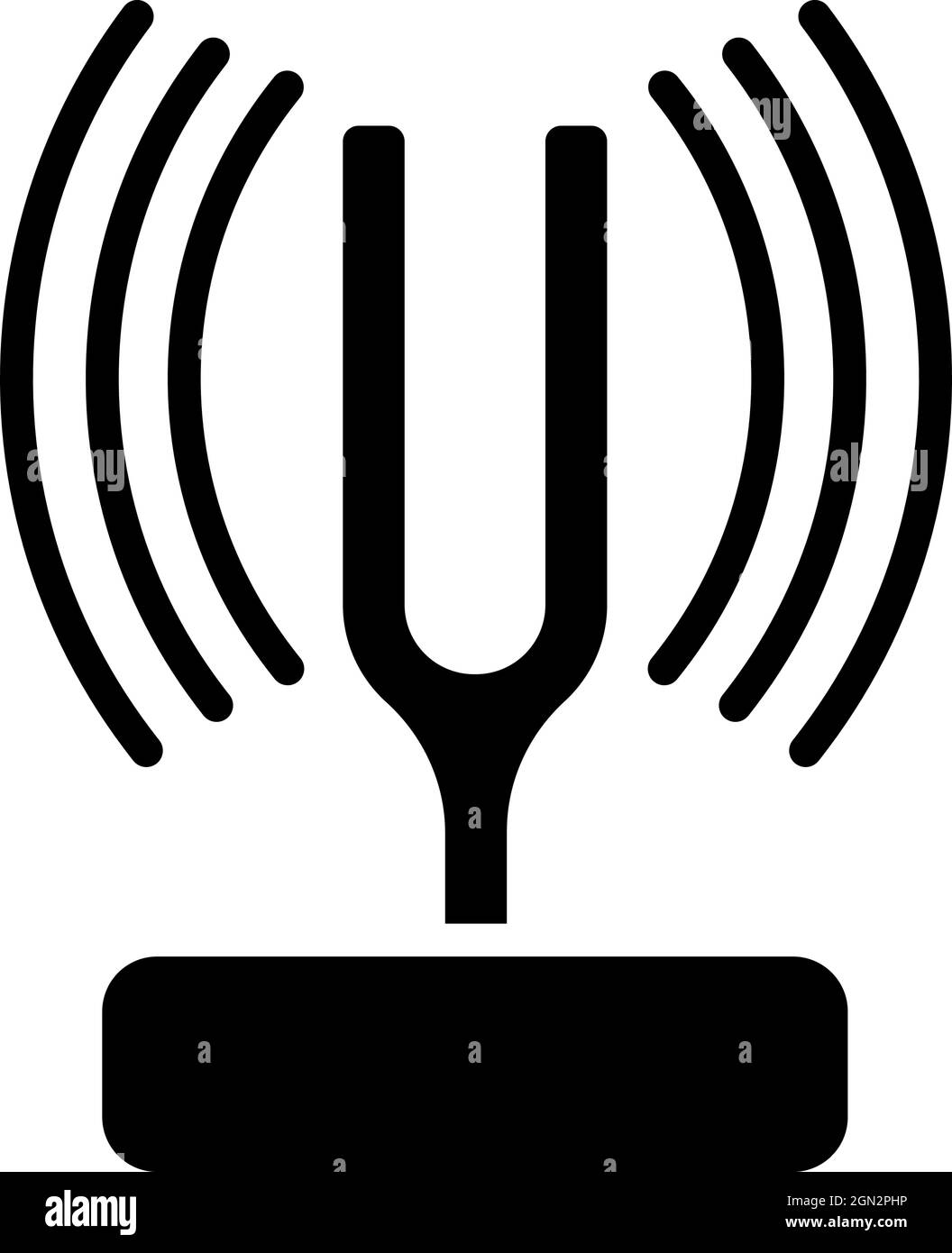 Icona del diapason. Design a matita nero. Illustrazione vettoriale. Illustrazione Vettoriale