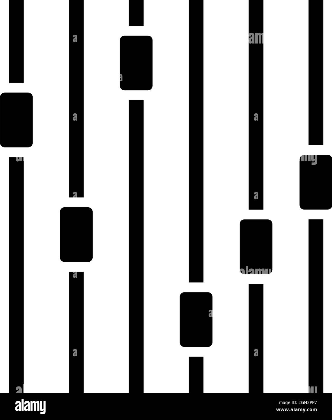 Icona equalizzatore musicale. Design a matita nero. Illustrazione vettoriale. Illustrazione Vettoriale