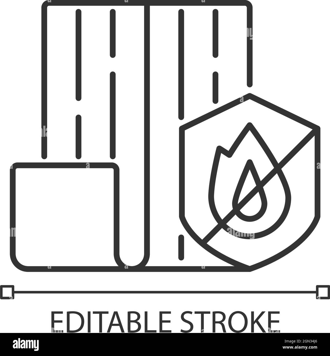 Icona di resistenza al fuoco lineare Illustrazione Vettoriale
