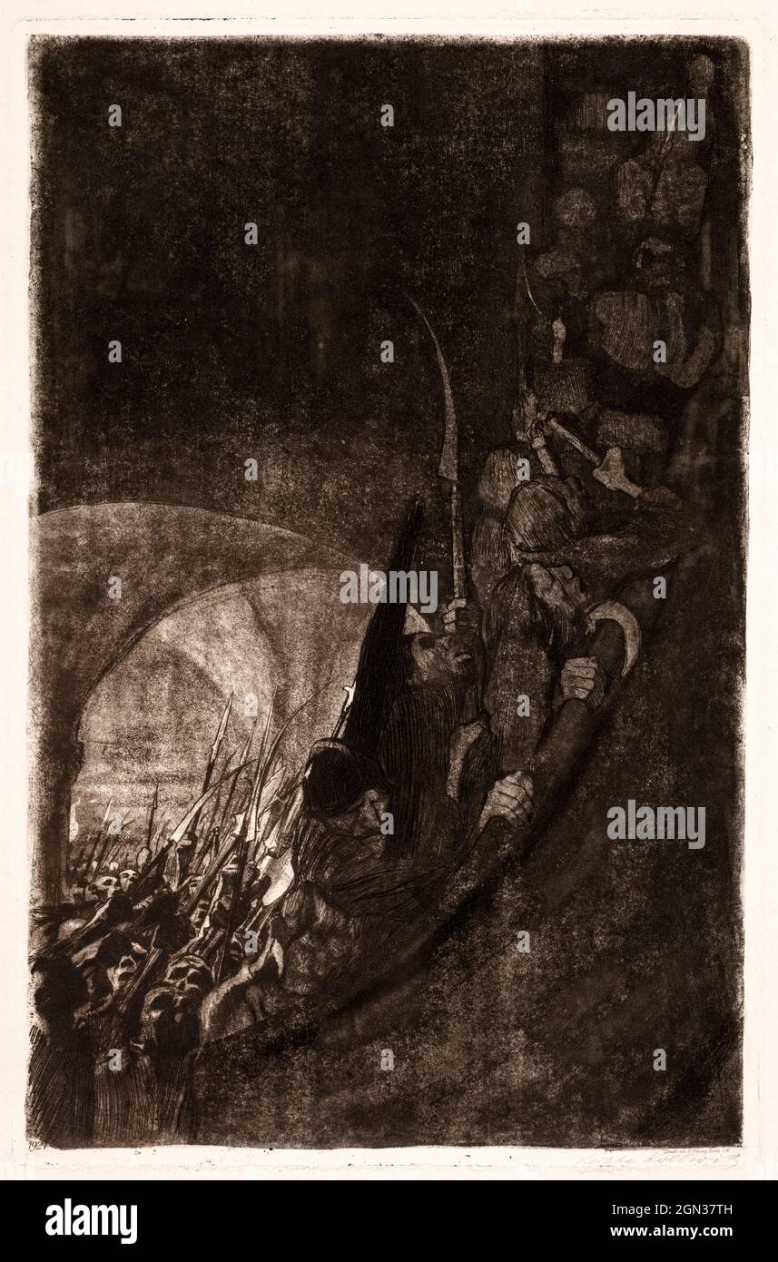 Käthe Kollwitz, Guerra dei contadini: Armamento in una volta, attacco, 1906 Foto Stock