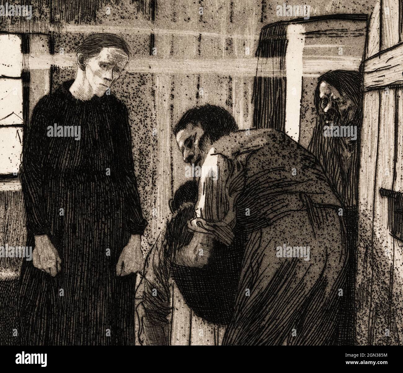 Käthe Kollwitz, la fine, (dettaglio) di incisione, 1897-1898 Foto Stock