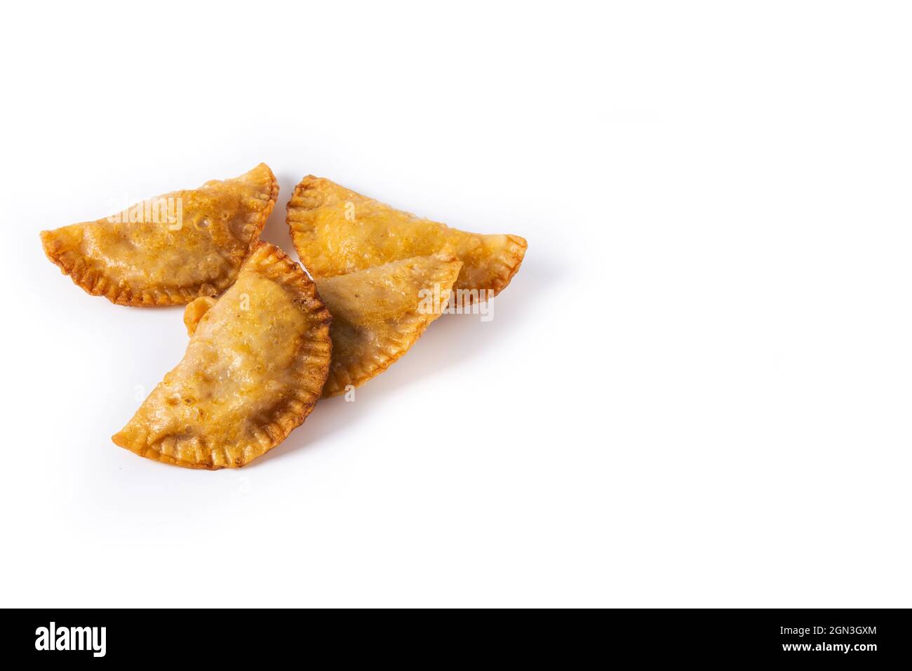 Empanadilla di zucca isolato su sfondo bianco. Foto Stock