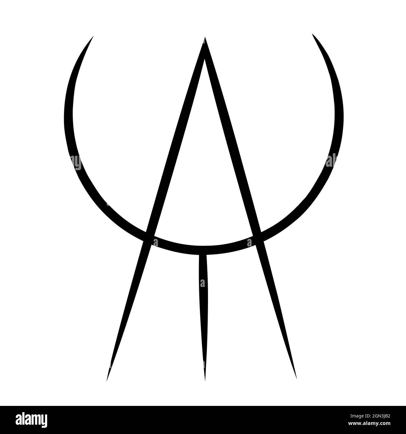 Semplice logo design, la lettera maiuscola A, sigilla su sfondo bianco Foto Stock