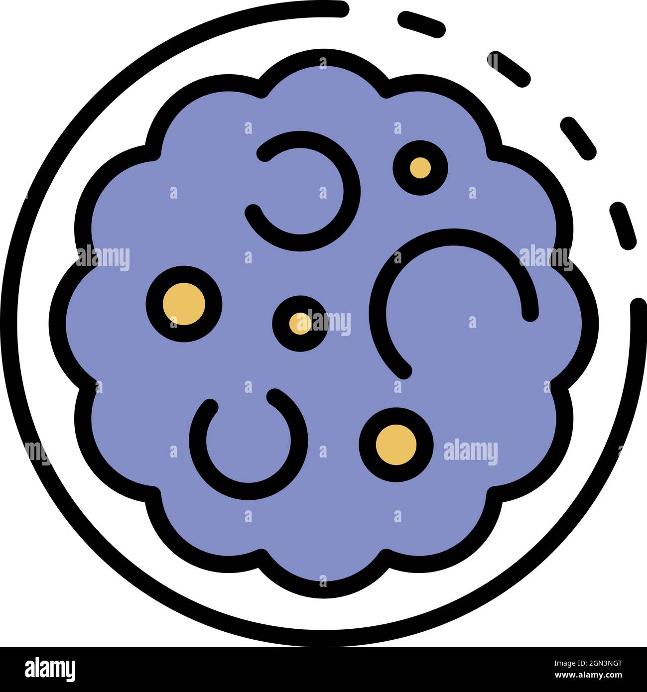 Icona del gonococco. Contorno del vettore gonococco icona colore piatto isolato Illustrazione Vettoriale