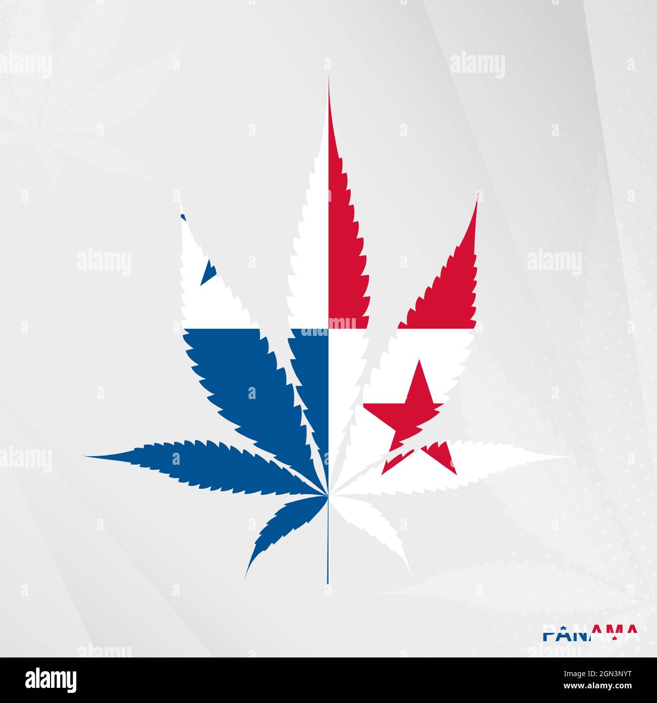 Bandiera di Panama a forma di foglia di Marijuana. Il concetto di legalizzazione Cannabis a Panama. Illustrazione della cannabis medica. Illustrazione Vettoriale