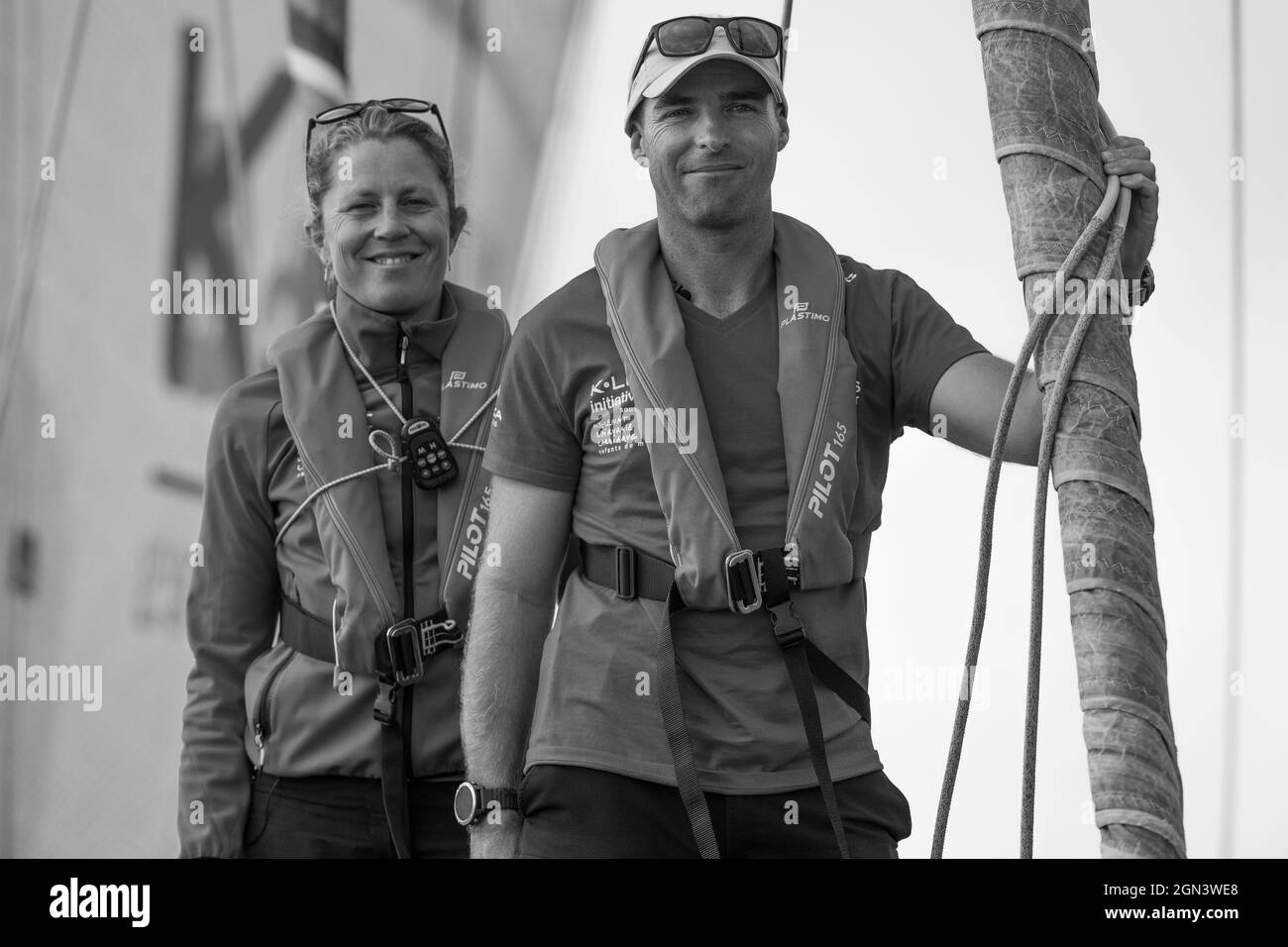 Davies Samantha, Lunven Nicolas, iniziative Coeur, ritratto durante il Défi Azimut 2021 - Lorient Agglomération - dal 14 al 19 settembre 2021 a Lorient, Francia - Foto Nicolas Pehe / DPPI Foto Stock