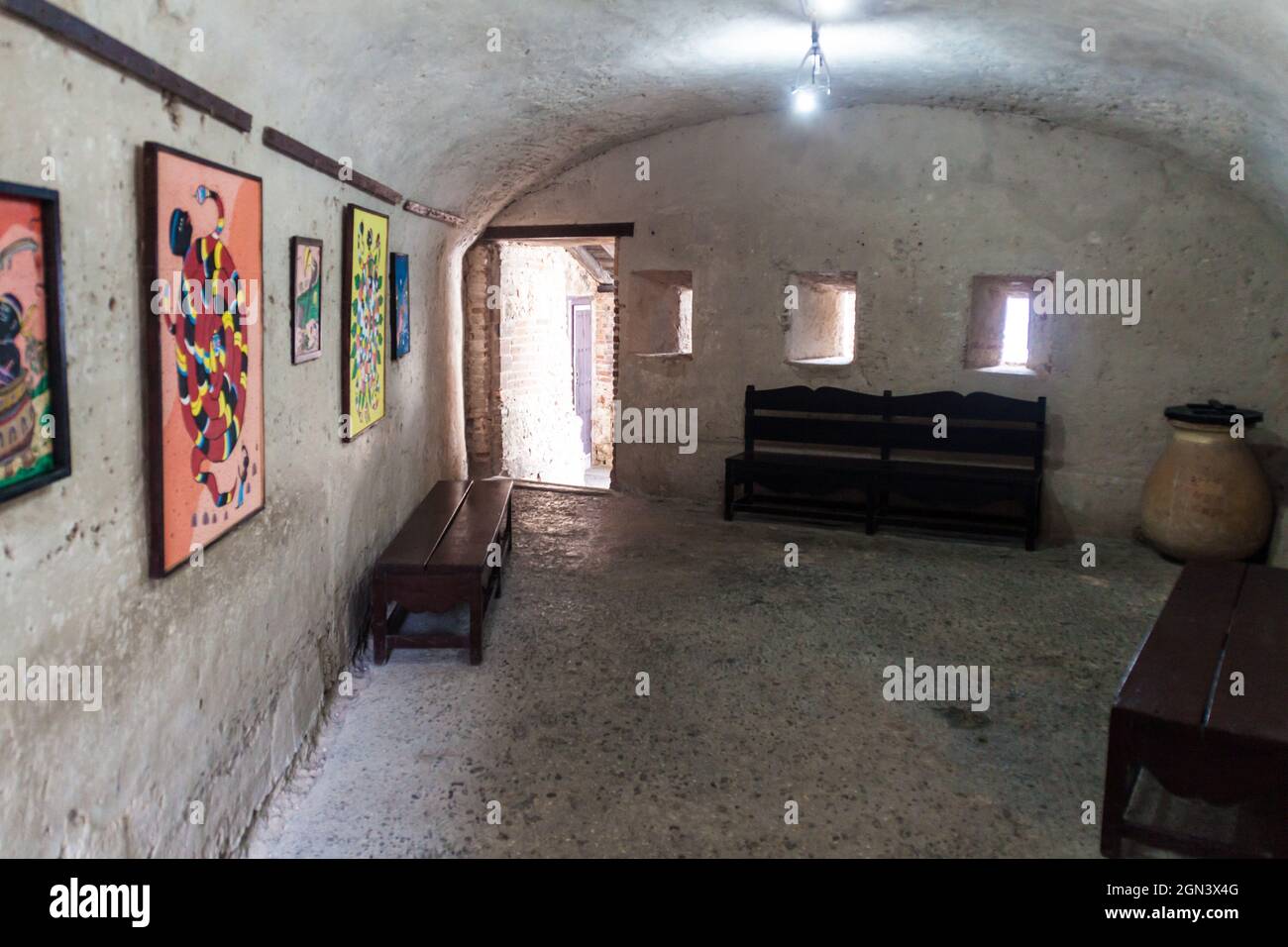 SANTIAGO DE CUBA, CUBA - 1 FEBBRAIO 2016: Interno del Castello San Pedro de la Roca del Morro, Santiago de Cuba, Cuba Foto Stock