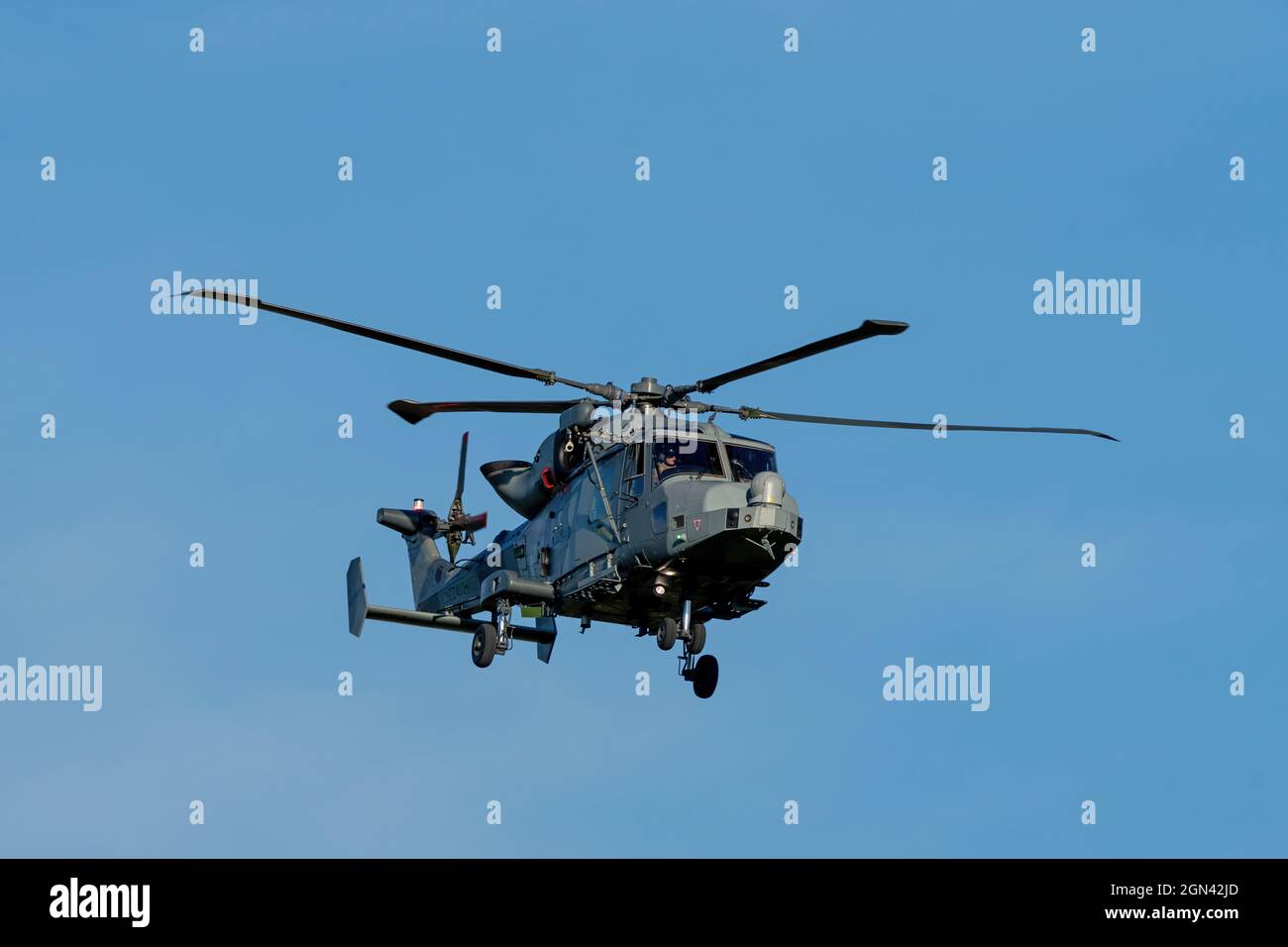 RAF Lossiemouth, Lossiemouth, Moray, Regno Unito. 21 settembre 2021. REGNO UNITO. Si tratta di 3 Esercito Elicotteri che volarono insieme, che credevano di prendere parte all'operazione Joint Warrior nel tardo pomeriggio. Si rialimentarono poi si tolsero sopra il mare di Moray. Credit: JASPERIMAGE/Alamy Live News Foto Stock