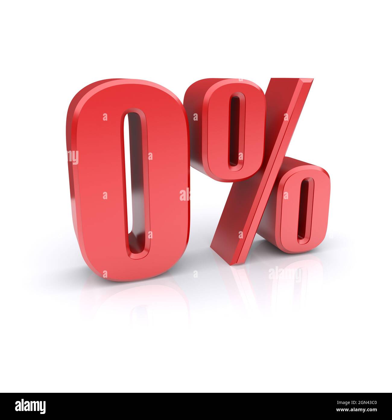 Zero percento. immagine 3d Foto Stock