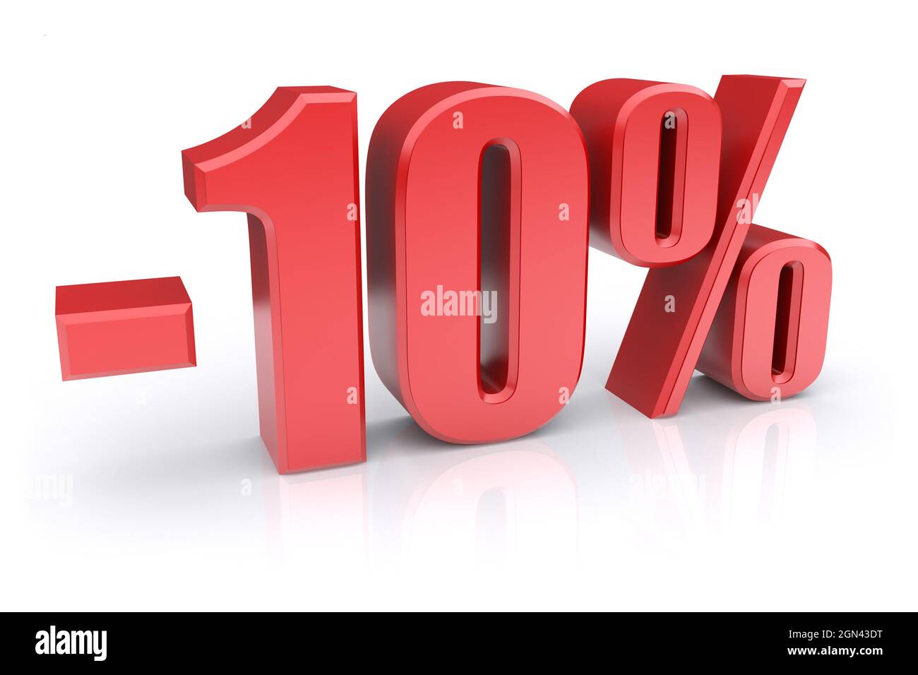 icona di sconto del 10% su sfondo bianco Foto Stock