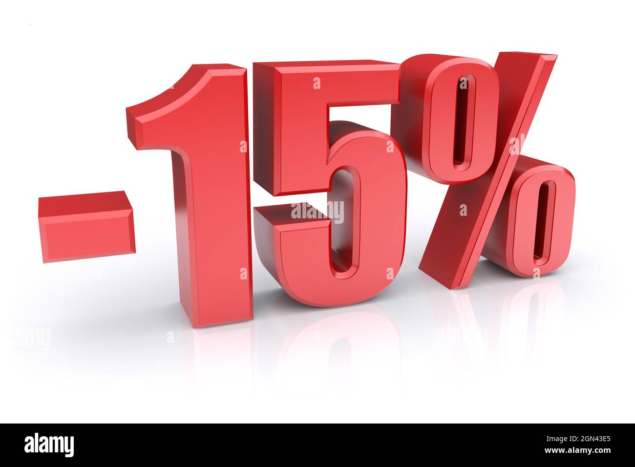 icona di sconto del 15% su sfondo bianco Foto Stock