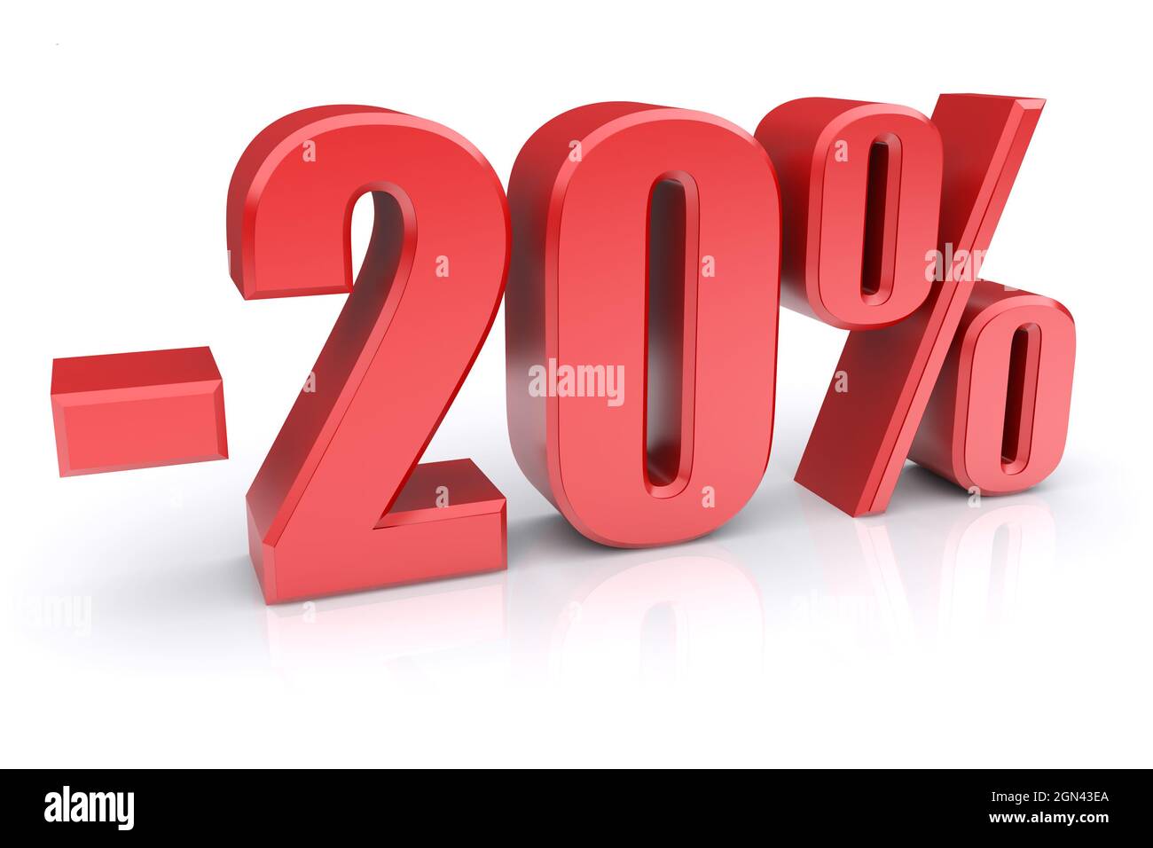 icona di sconto del 20% su sfondo bianco Foto Stock