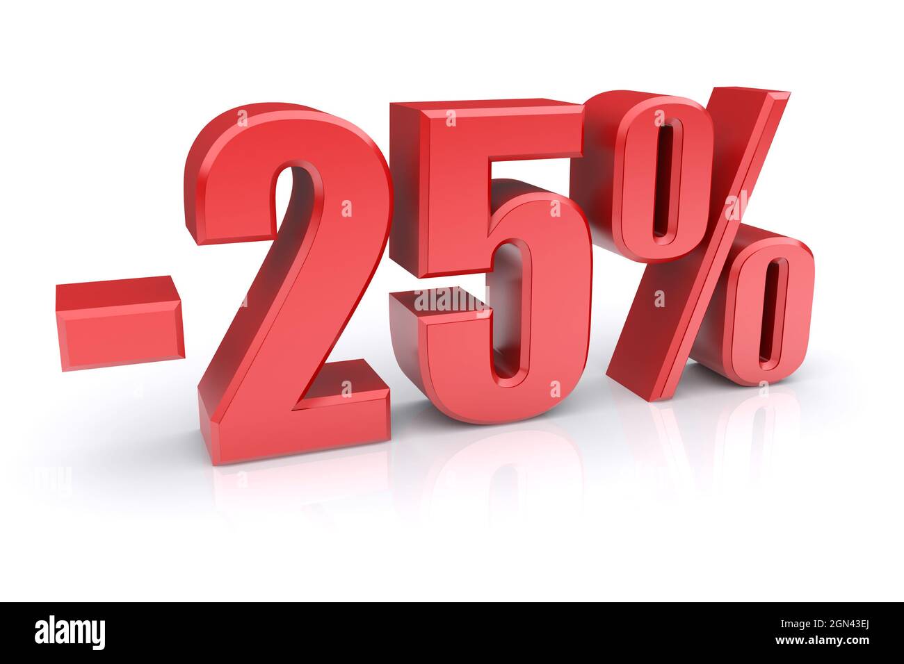 icona di sconto del 25% su sfondo bianco Foto Stock