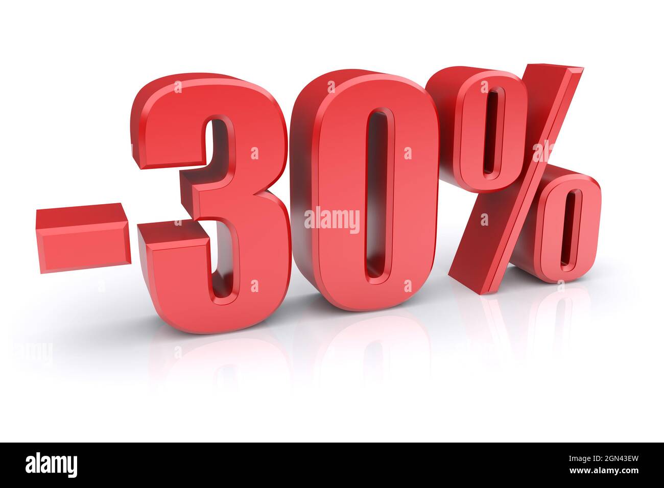icona di sconto del 30% su sfondo bianco Foto Stock
