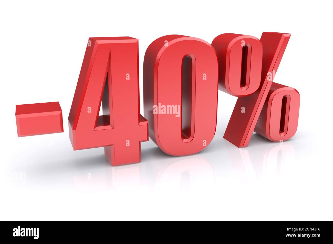 icona di sconto del 40% su sfondo bianco Foto Stock