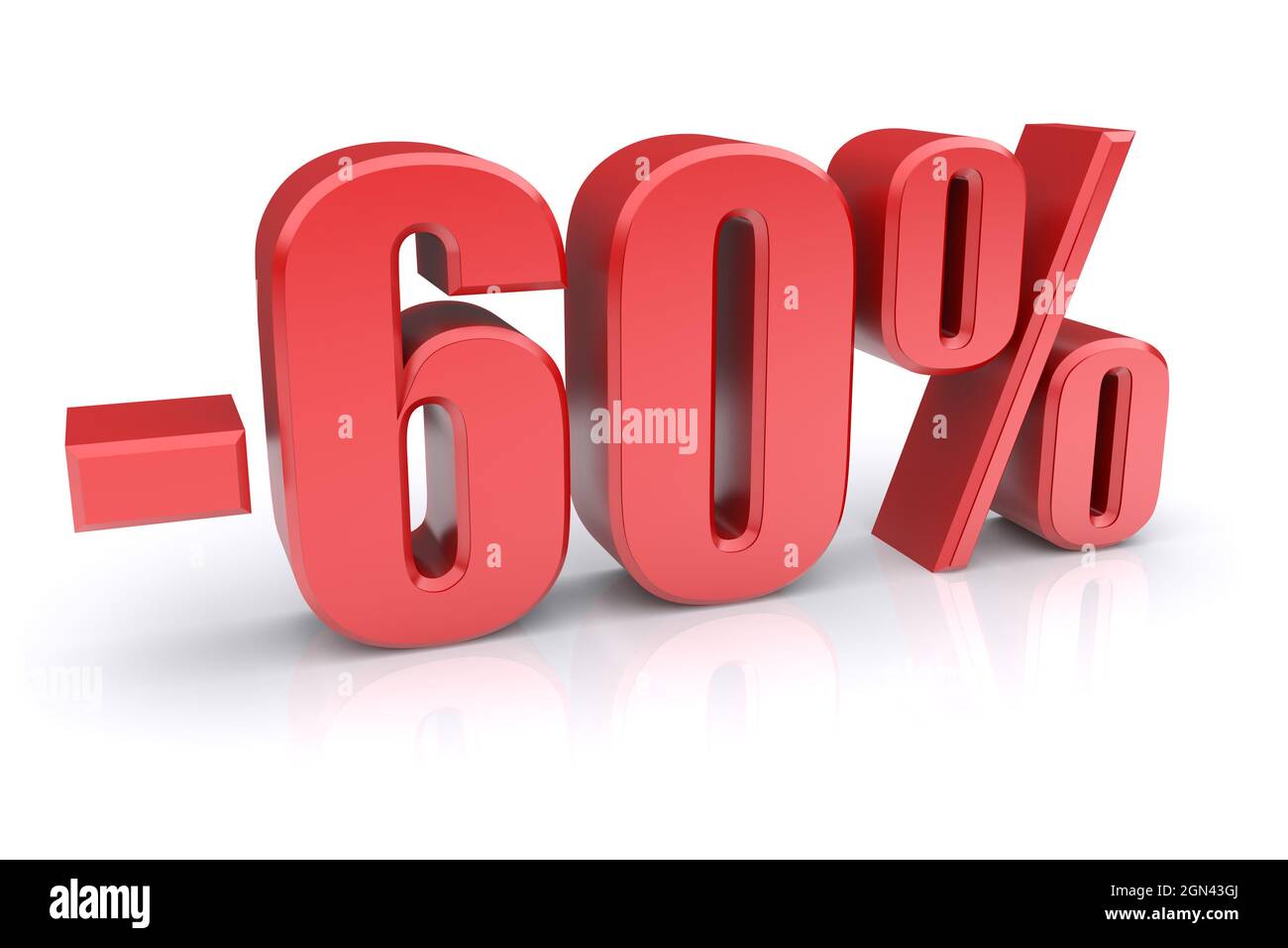 icona di sconto del 60% su sfondo bianco Foto Stock