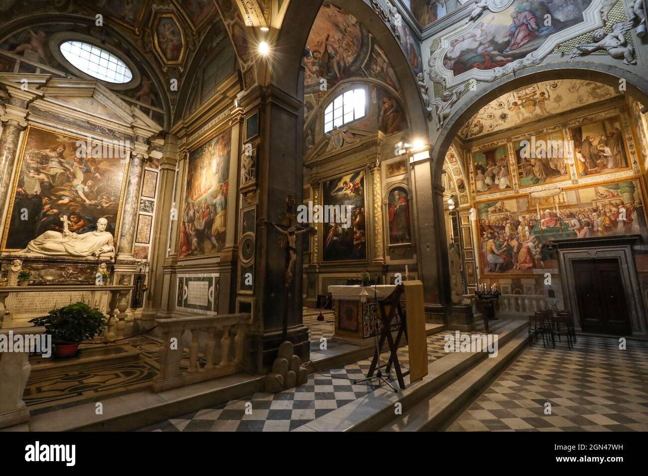 IL MONASTERO DI SAN MICHELE A PASSIGNANO, TOSCANA, ITALIA Foto Stock