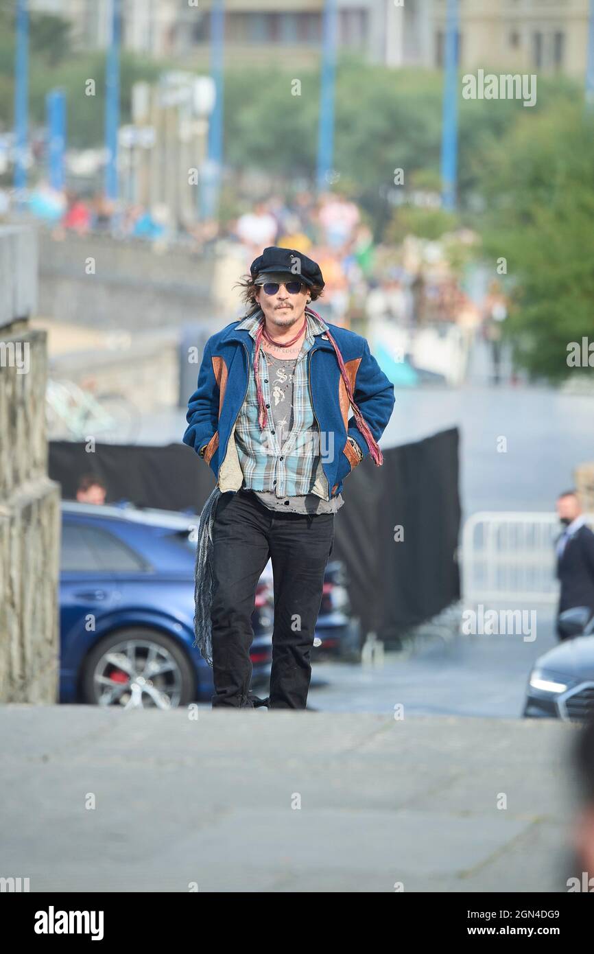 Johnny Depp ha partecipato al 'Donostia Award' Photocall durante il 69th San Sebastian International Film Festival al Kursaal Palace il 22 settembre 2021 a Donostia / San Sebastian, Spagna Foto Stock