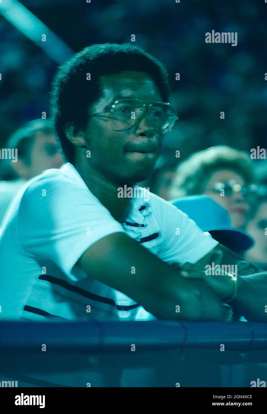 Il tennista americano Arthur Ashe, anni '90 Foto Stock