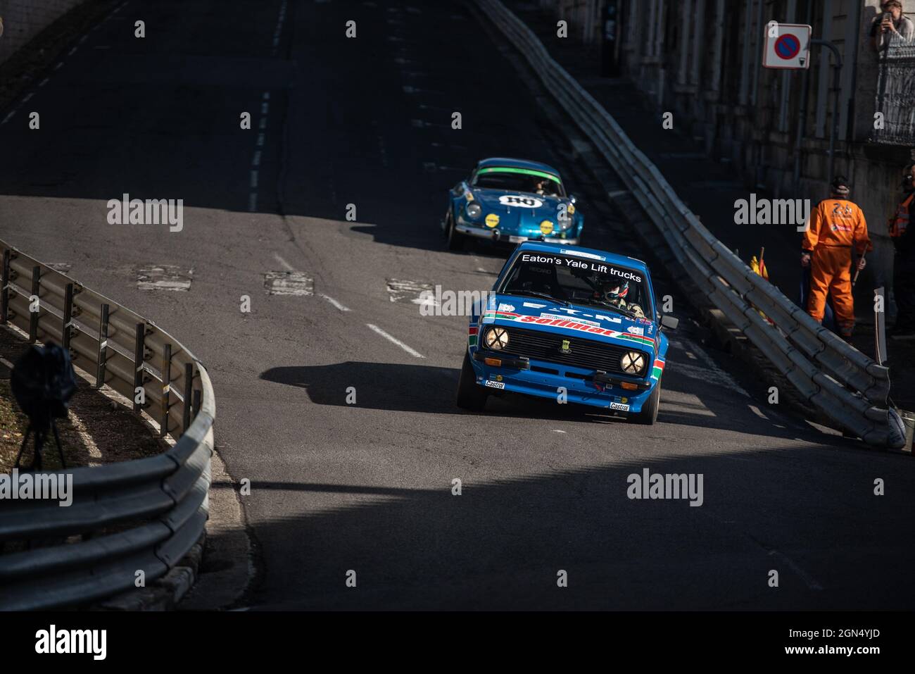 Marc Duez, Ford Escort, azione con Alpine A100 Gr.4 Circuit des Remparts, Angoulême il 19 2021 settembre, Francia - Foto Joris Clerc / Austral / DPPI Foto Stock