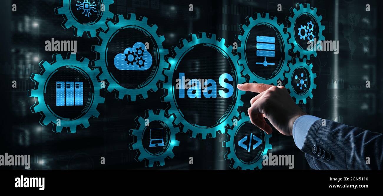 Infrastruttura IaaS come modello di servizio di cloud computing. Foto Stock