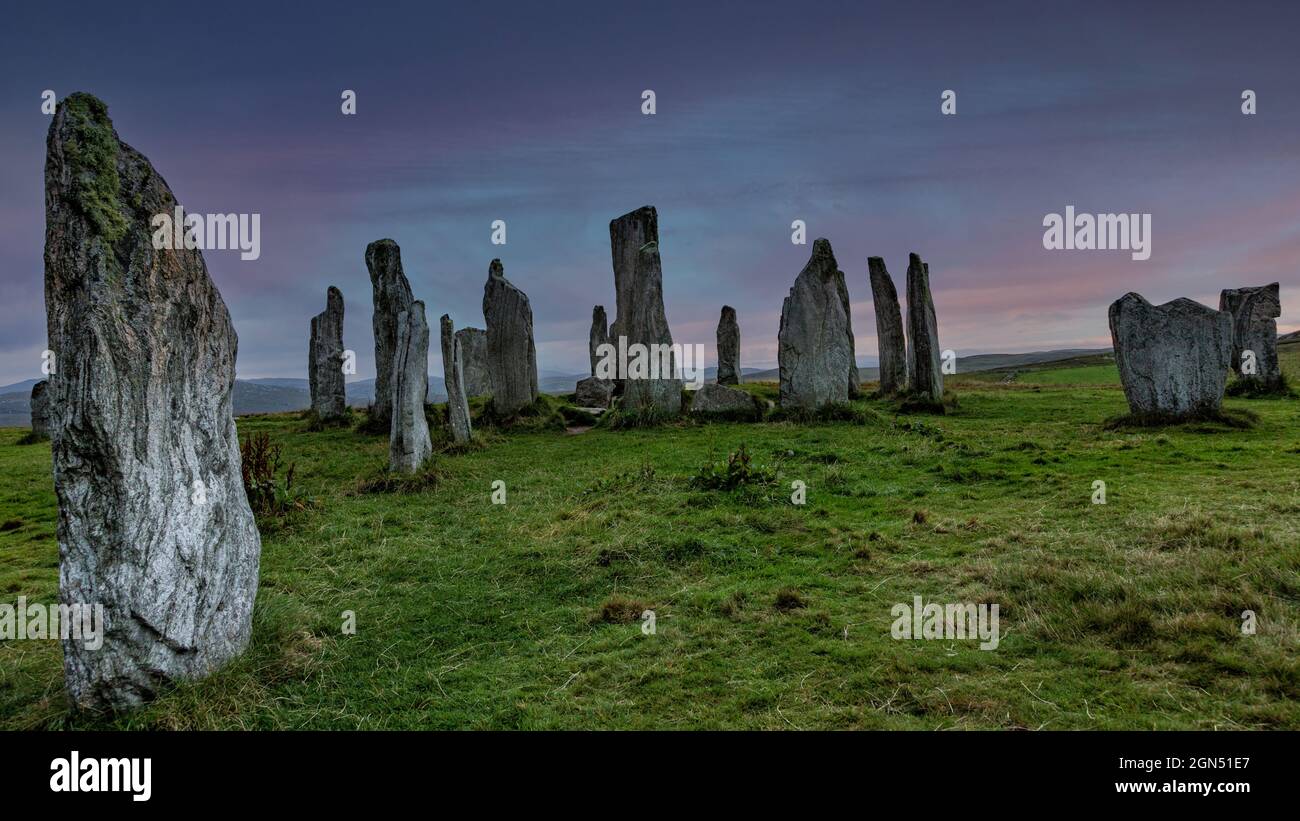 Pietre Callanish Standing - Isola di Lewis Foto Stock