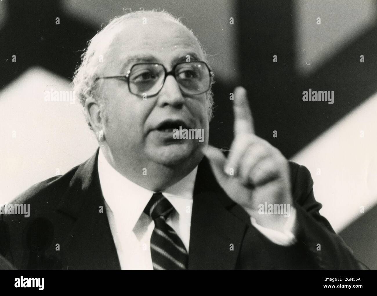 Uomo politico e statista italiano Giovanni Spadolini, anni '80 Foto Stock