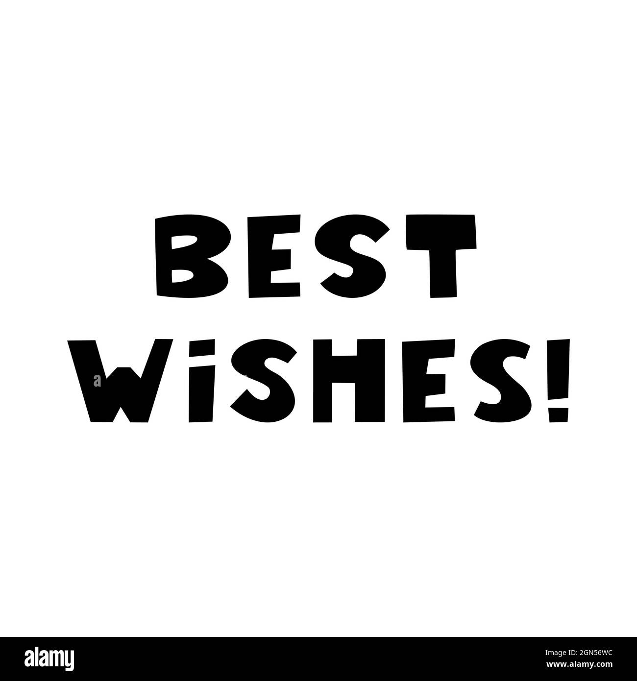 Auguri. Preventivo per le vacanze invernali. Graziose scritte disegnate a mano in moderno stile scandinavo. Isolato su sfondo bianco. Illustrazione di stock vettoriale. Illustrazione Vettoriale