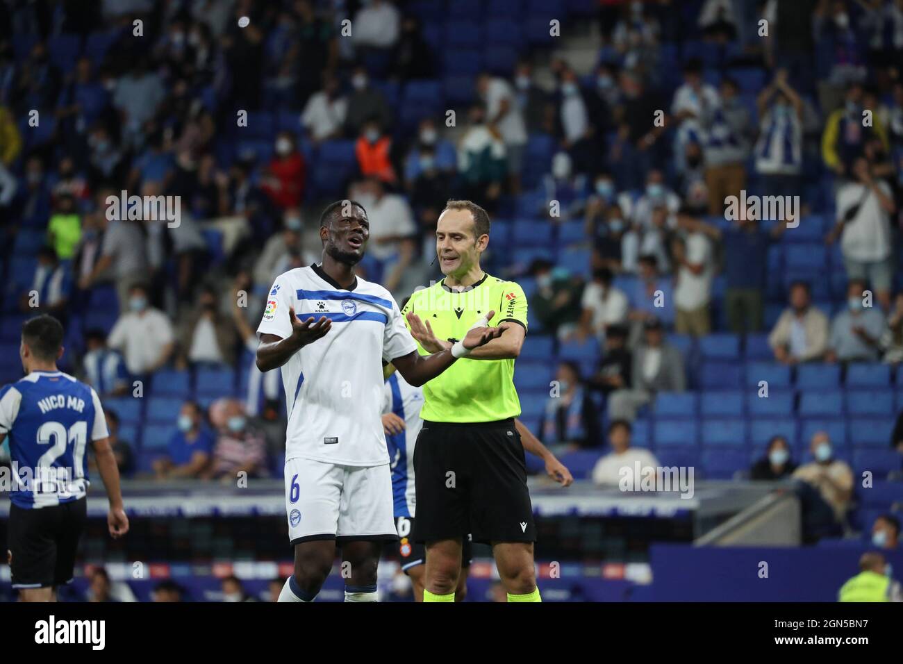 Barcellona, Spagna. 22 settembre 2021. Partita di calcio spagnola la Liga Espanyol vs Alaves allo stadio RCDE. 22 settembre 2021 Mamadou Loum N'Diaye 999/JGS/CORDONPRESSCordon Press Credit: CORDON PRESS/Alamy Live News Foto Stock